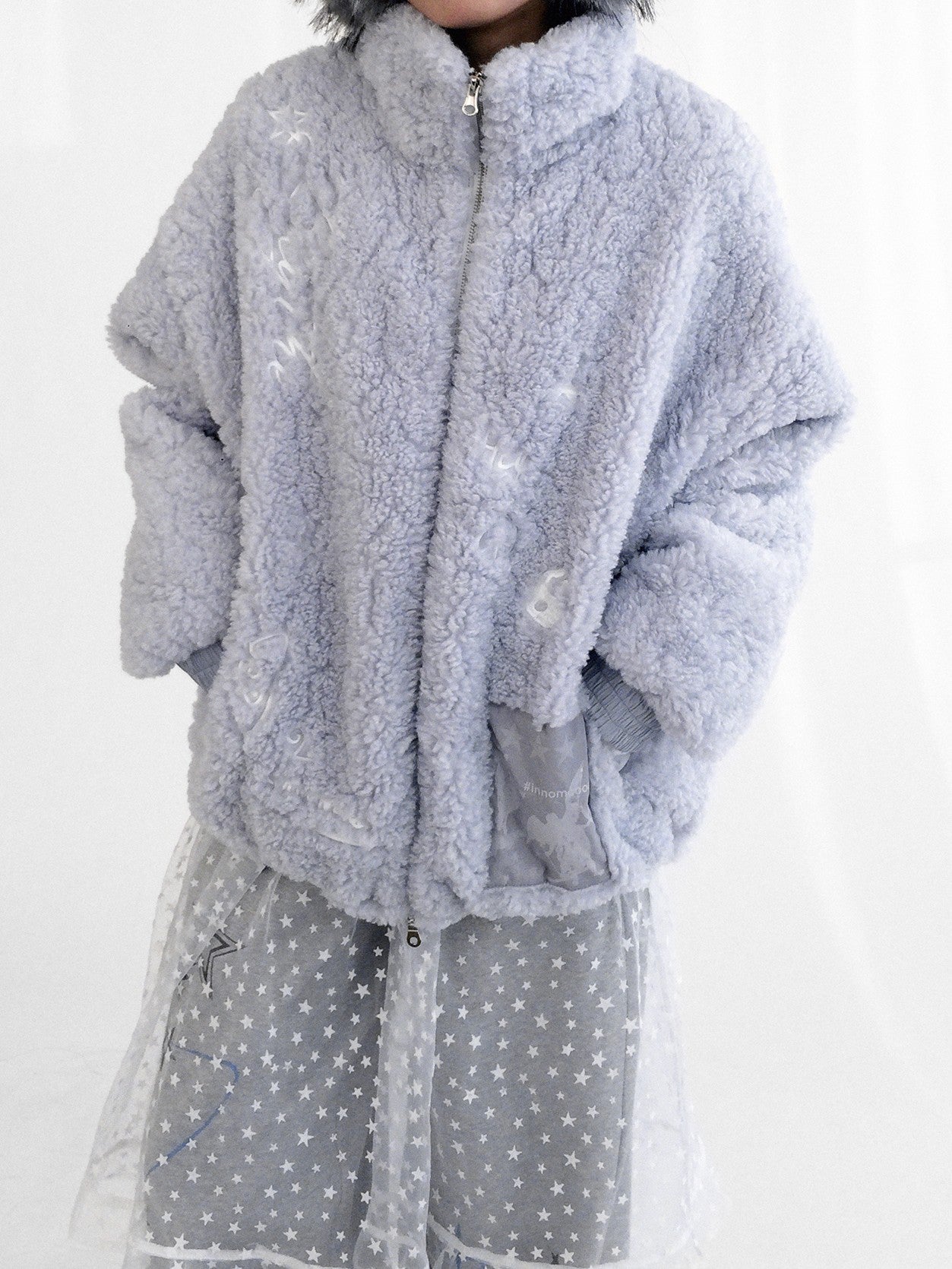 innomoood Glacier Blue Embroidered Printed Applique Women&