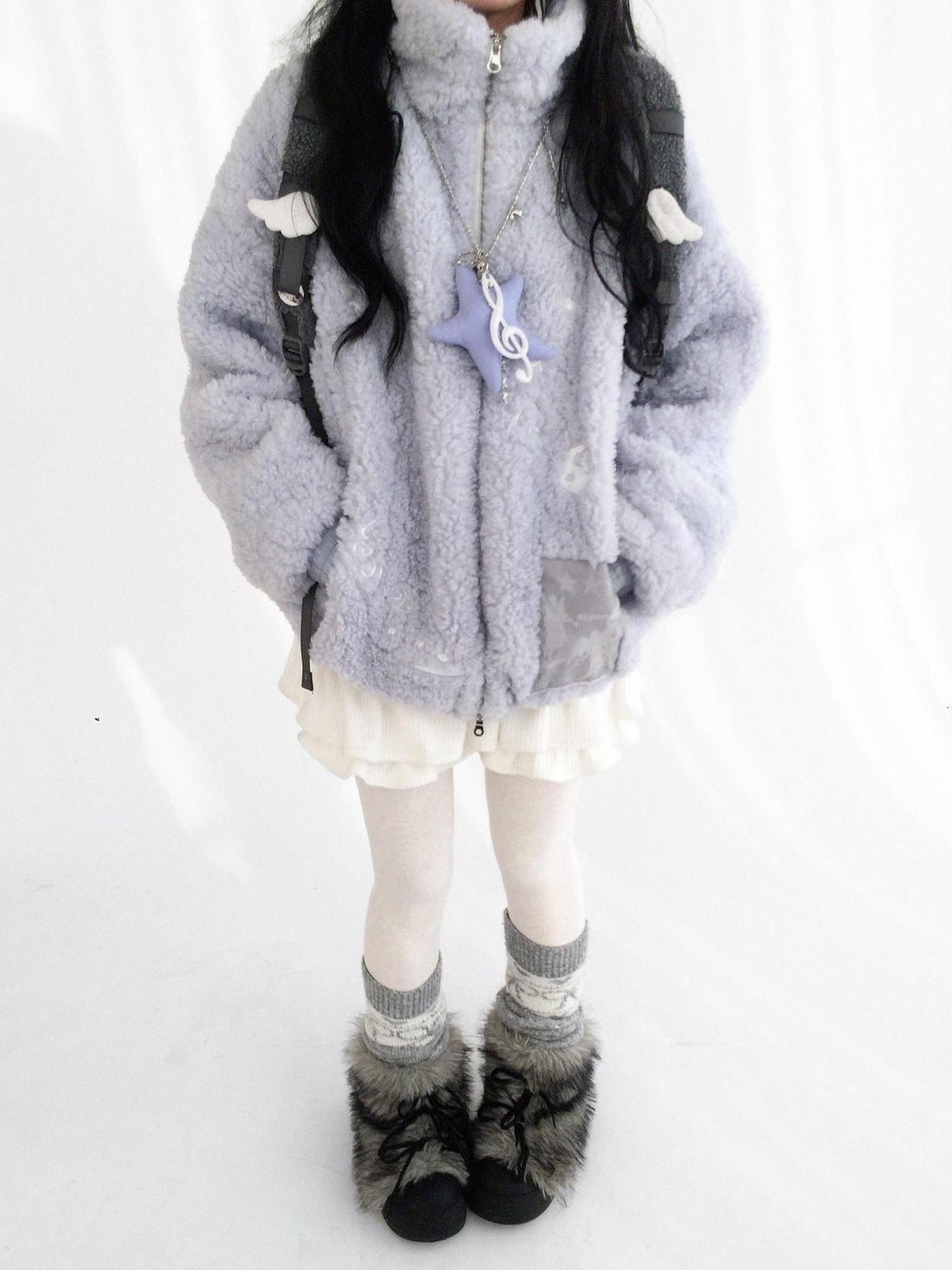 innomoood Glacier Blue Embroidered Printed Applique Women&