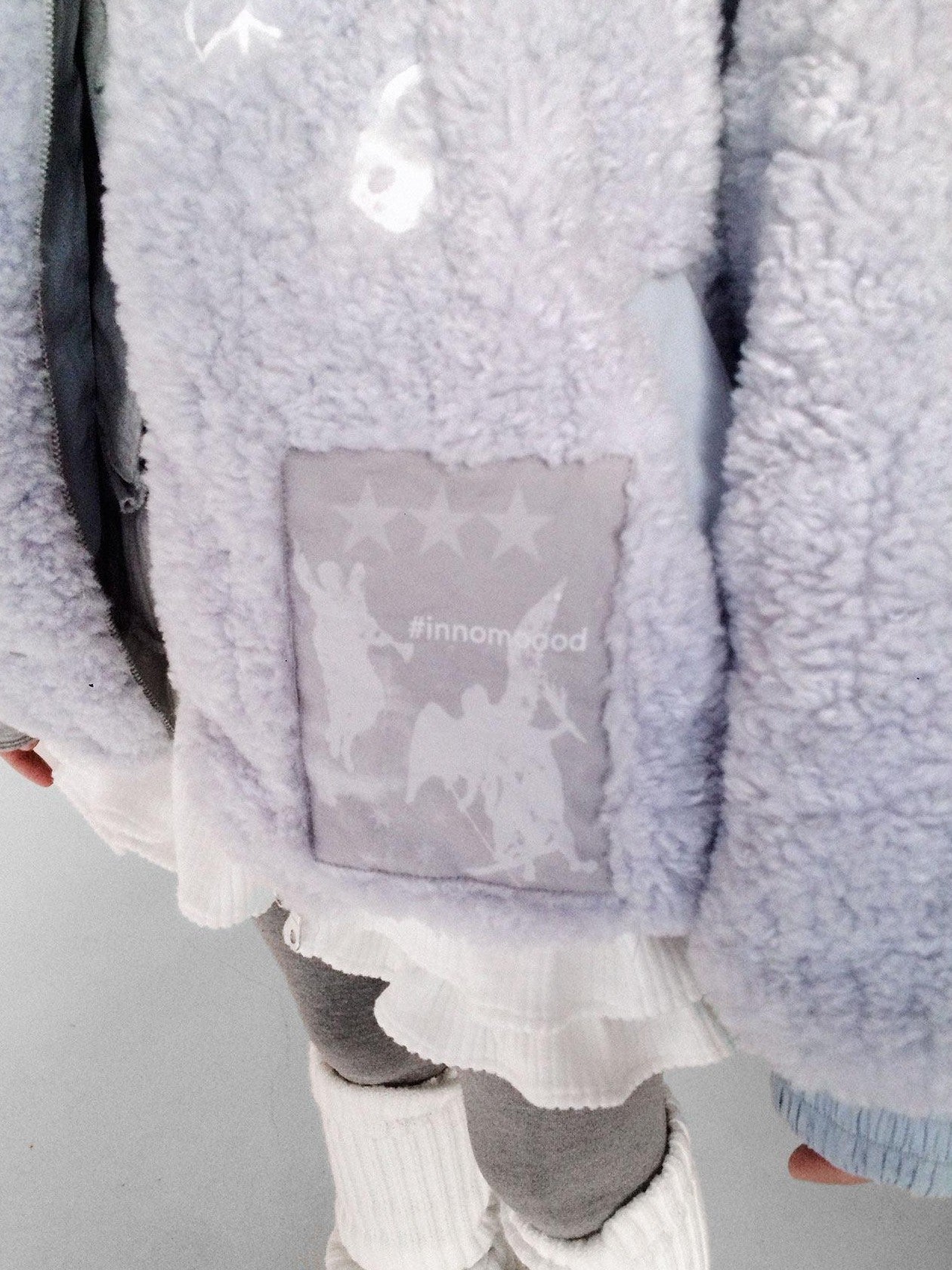 innomoood Glacier Blue Embroidered Printed Applique Women&