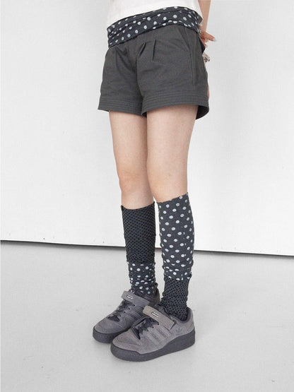 innomoood Gray Blue Polka Dot Patchwork Slouchy Women&