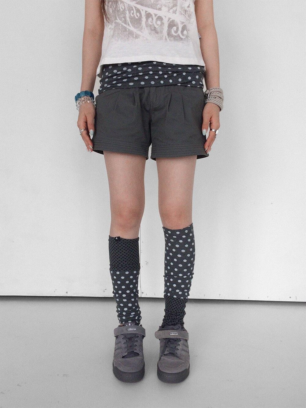 innomoood Gray Blue Polka Dot Patchwork Slouchy Women&