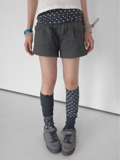 innomoood Gray Blue Polka Dot Patchwork Slouchy Women&