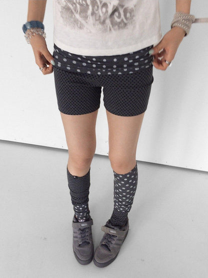 innomoood Gray Blue Polka Dot Patchwork Slouchy Women&