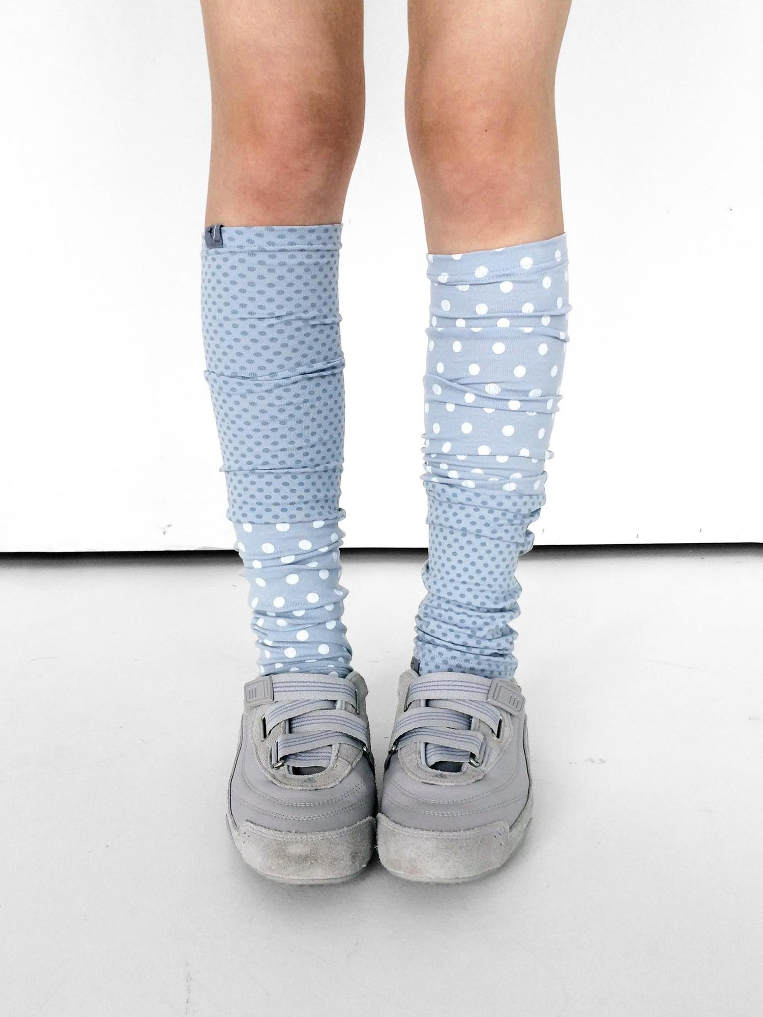 innomoood Gray Blue Polka Dot Patchwork Slouchy Women&