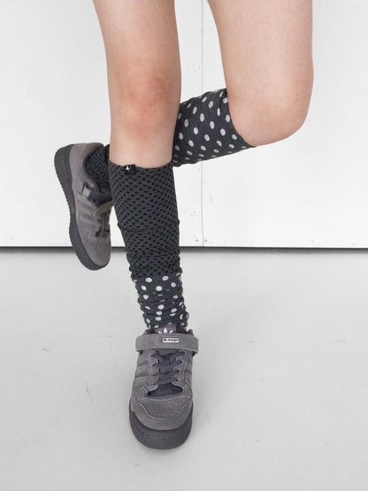 innomoood Gray Blue Polka Dot Patchwork Slouchy Women&
