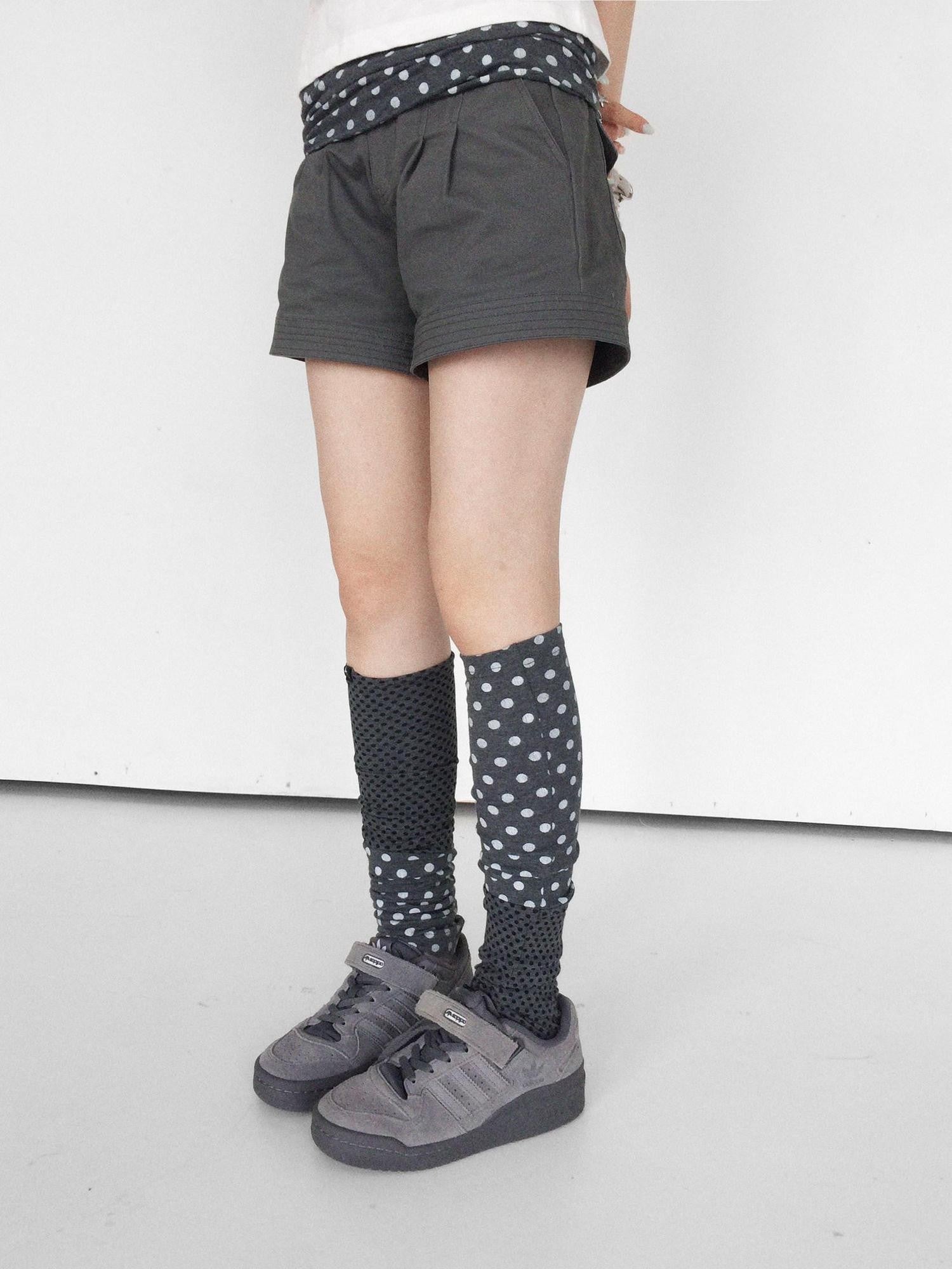 innomoood Gray Blue Polka Dot Patchwork Slouchy Women&
