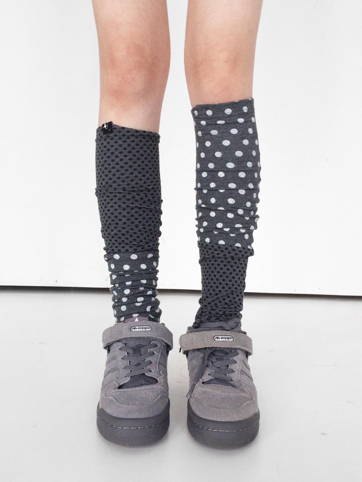 innomoood Gray Blue Polka Dot Patchwork Slouchy Women&
