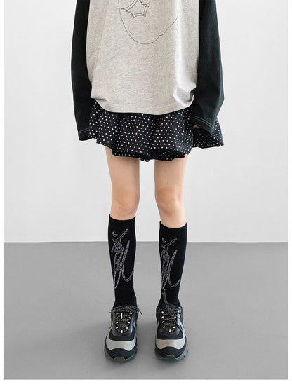 innomoood Handwritten Line Pattern Socks