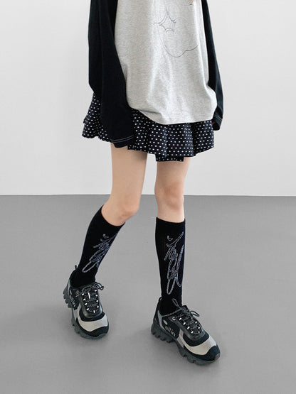 innomoood Handwritten Line Pattern Socks