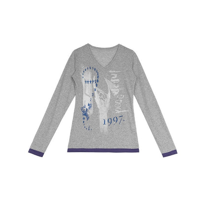 innomoood_Heather_Grey_Distressed_Print_V-neck_Spliced_Women&