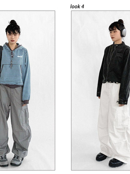 innomoood Heavy Duty Adjustable Cargo Parachute Pants