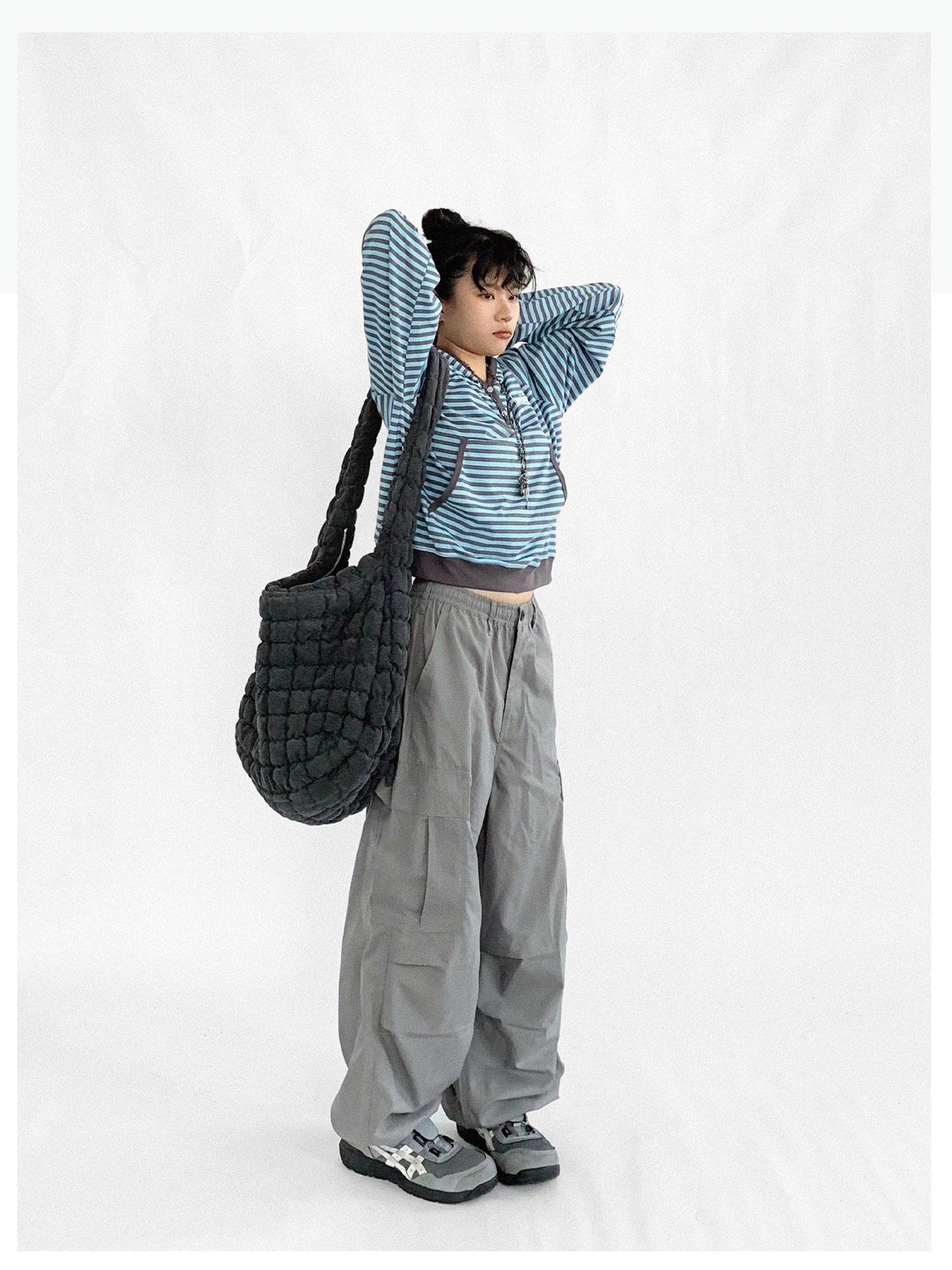 innomoood Heavy Duty Adjustable Cargo Parachute Pants