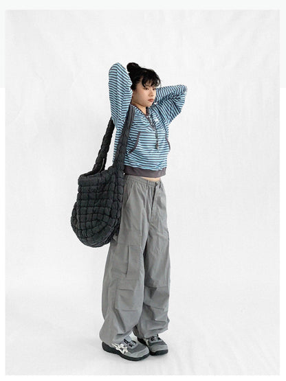 innomoood Heavy Duty Adjustable Cargo Parachute Pants