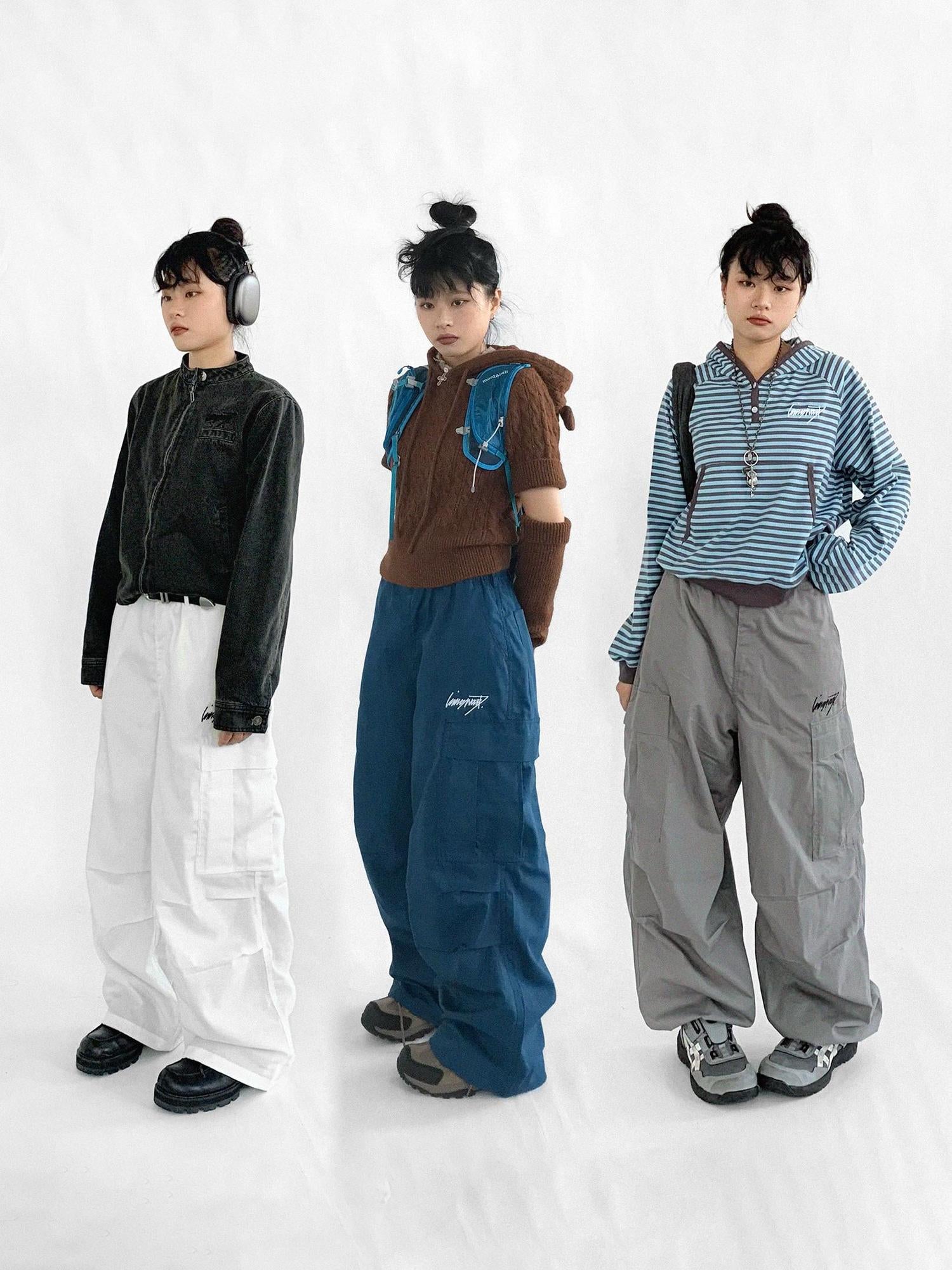 innomoood Heavy Duty Adjustable Cargo Parachute Pants