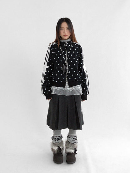 innomoood High Waist Pleated A Line Workwear Women Dark Gray Casual Midi Skirt