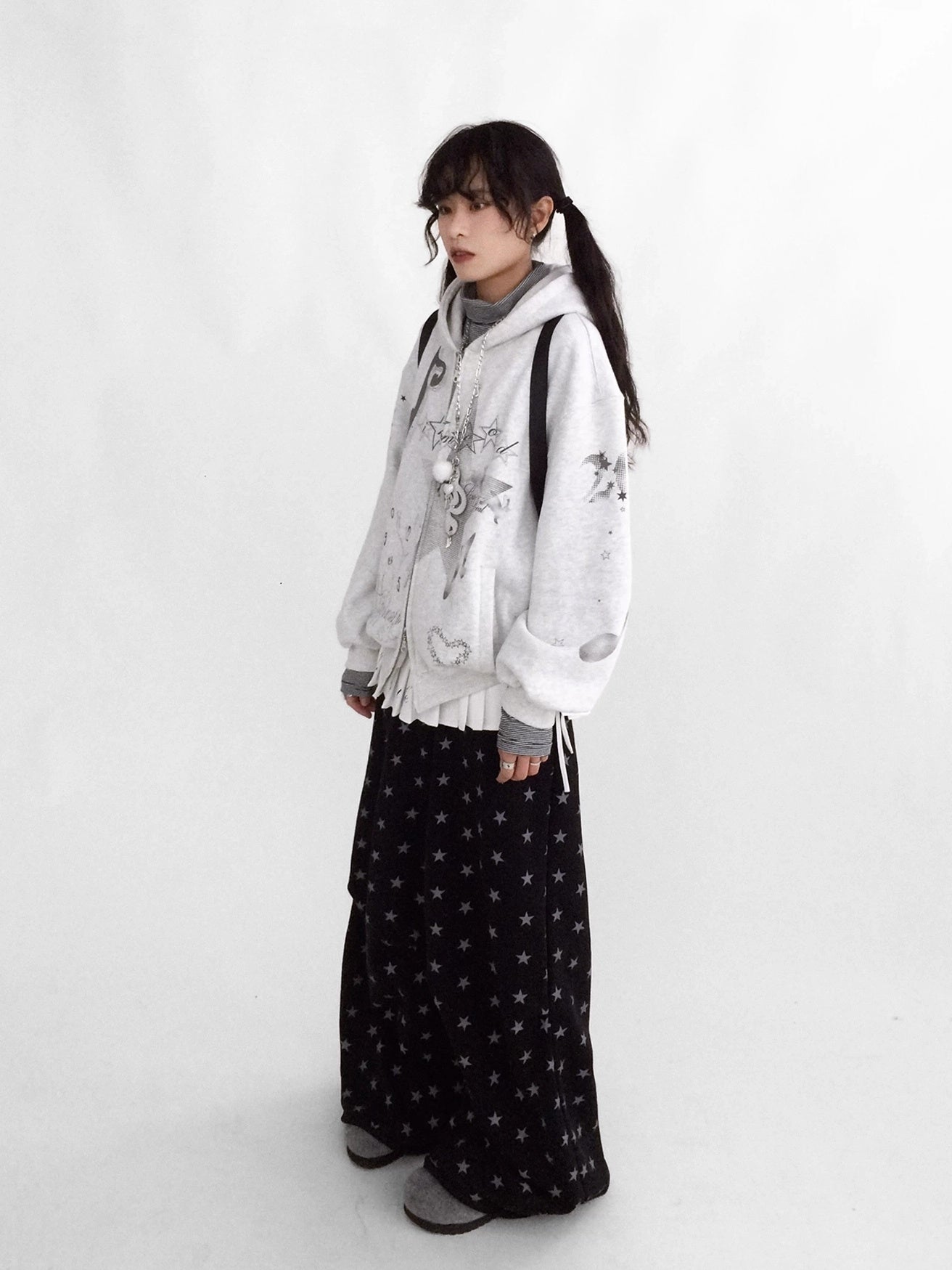 innomoood High Waist Wide Leg Cotton Loose Fit Women Commuter Office Long Pants