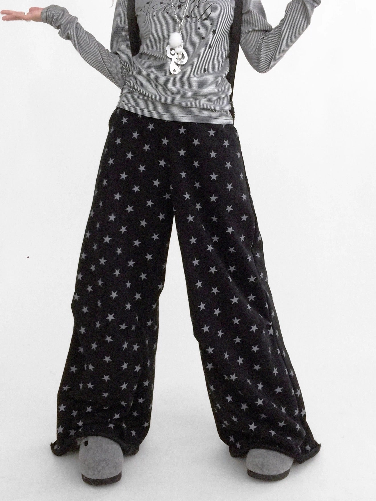 innomoood High Waist Wide Leg Cotton Loose Fit Women Commuter Office Long Pants