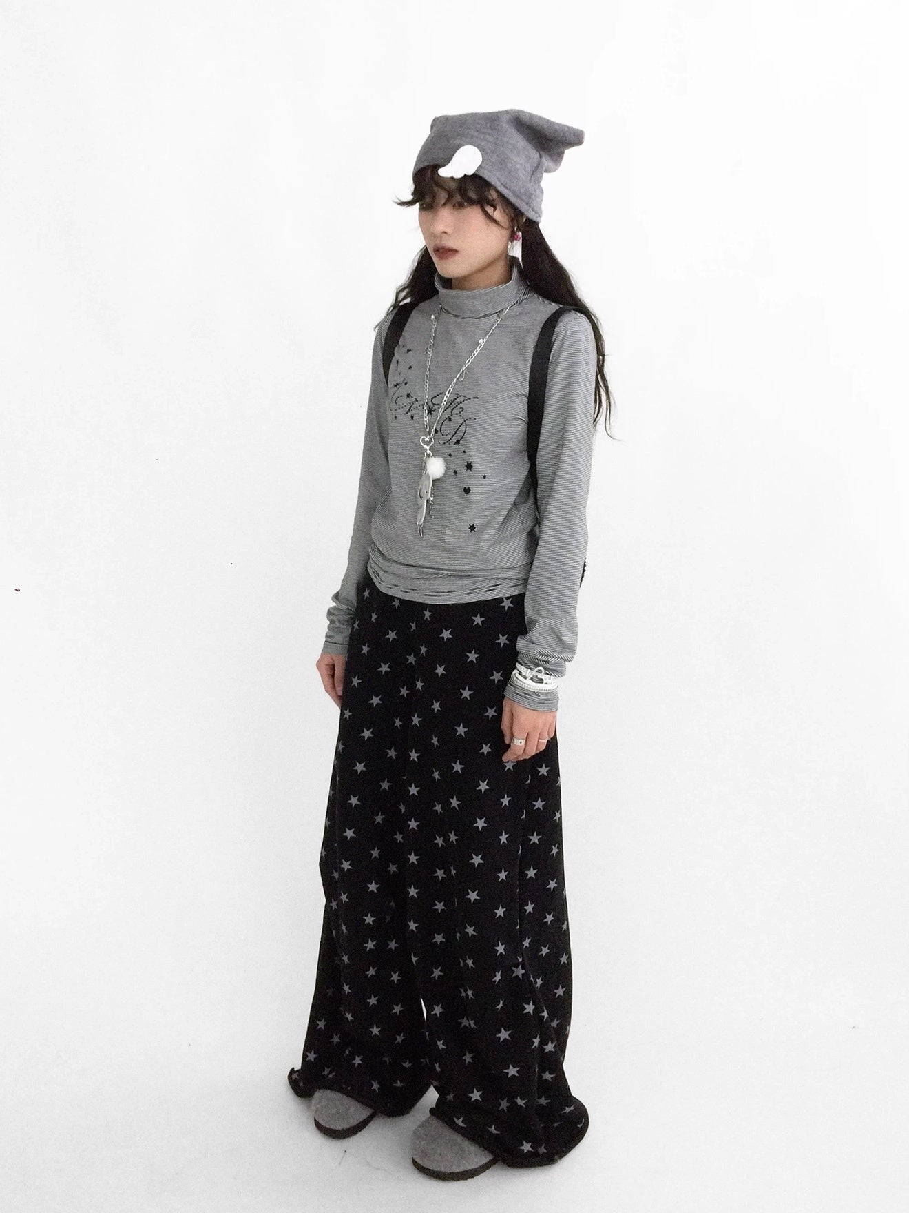 innomoood High Waist Wide Leg Cotton Loose Fit Women Commuter Office Long Pants