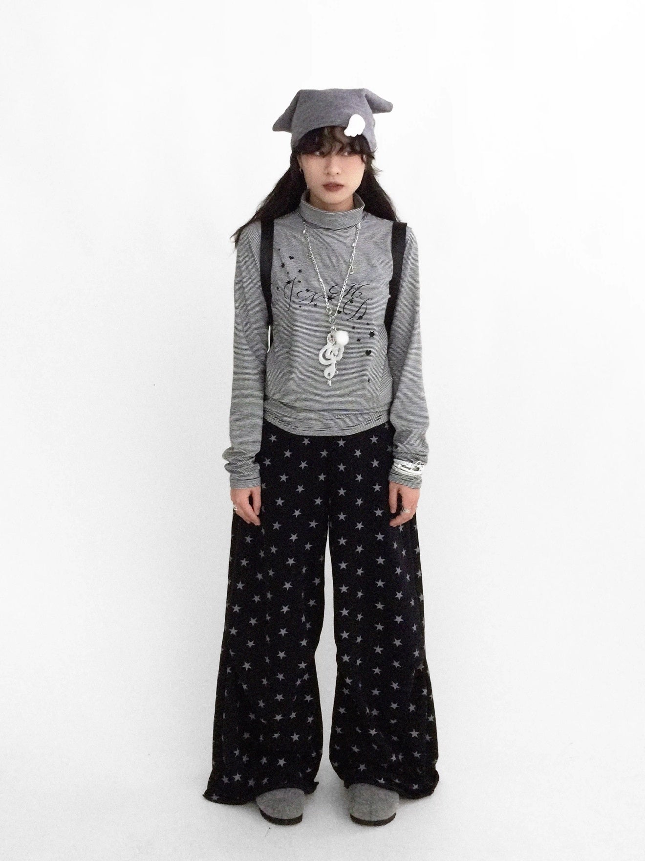 innomoood High Waist Wide Leg Cotton Loose Fit Women Commuter Office Long Pants