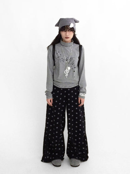 innomoood High Waist Wide Leg Cotton Loose Fit Women Commuter Office Long Pants