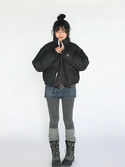 High Waisted Fleece Lined Tights Stretch Gray Seamless Winter Warm