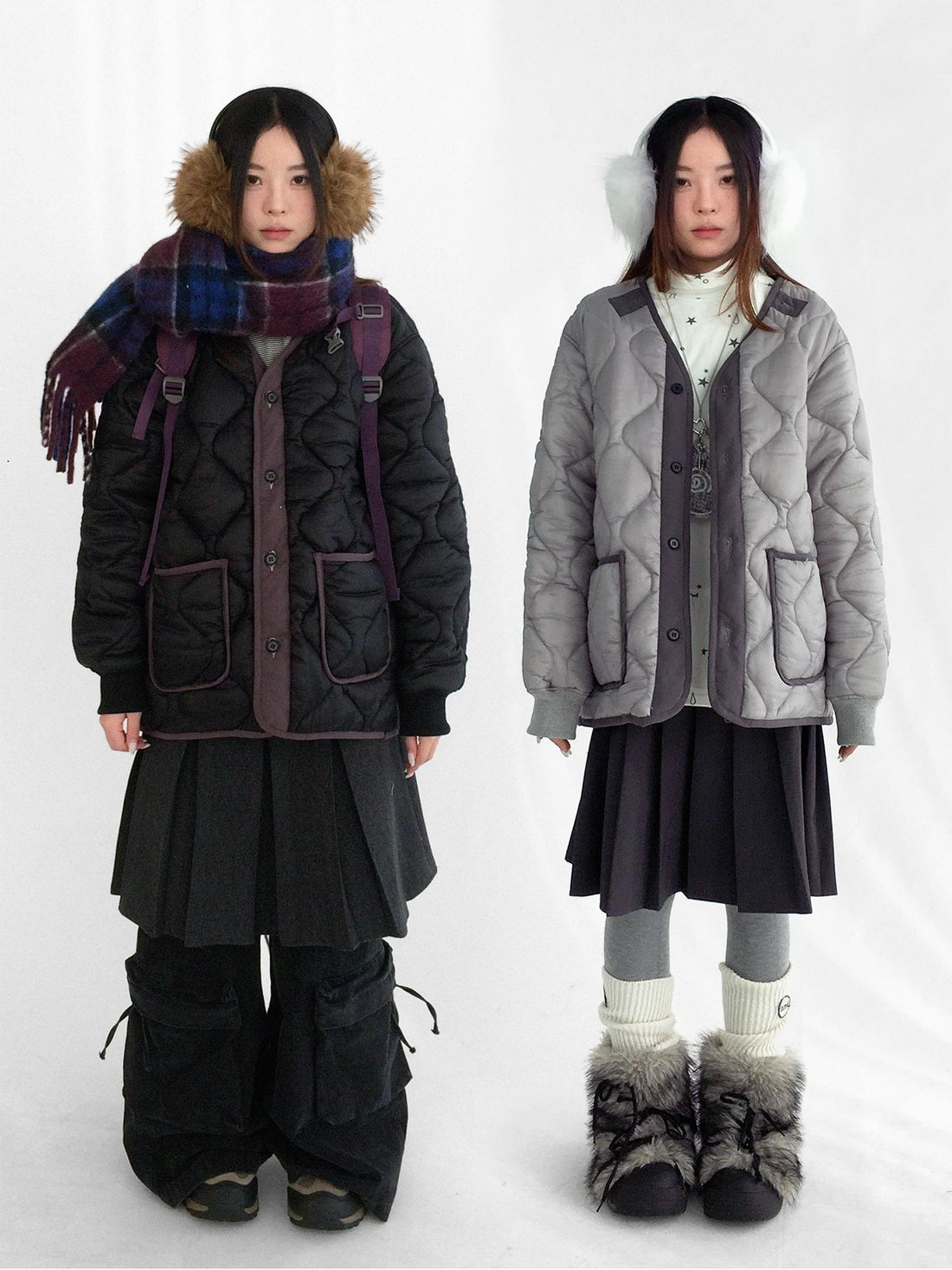 innomoood Insulated Polyester Loose Fit Hooded Midlength Commuter Women Zipper Coat