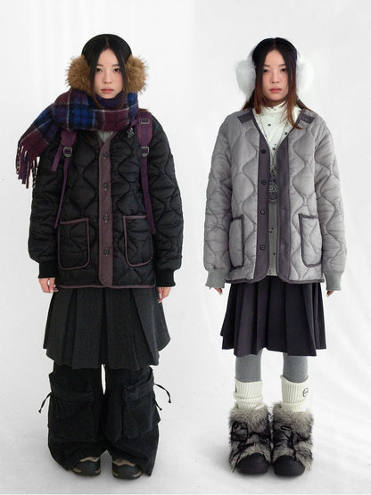 innomoood Insulated Polyester Loose Fit Hooded Midlength Commuter Women Zipper Coat