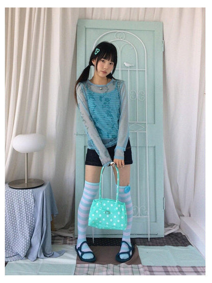 innomoood Island Green Dolphin Hibiscus Check Print Women&
