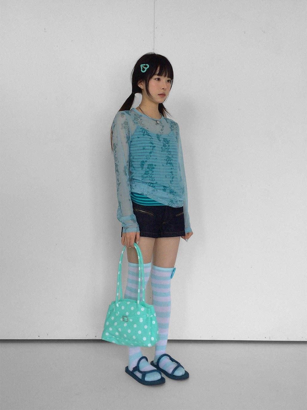 innomoood Island Green Dolphin Hibiscus Check Print Women&
