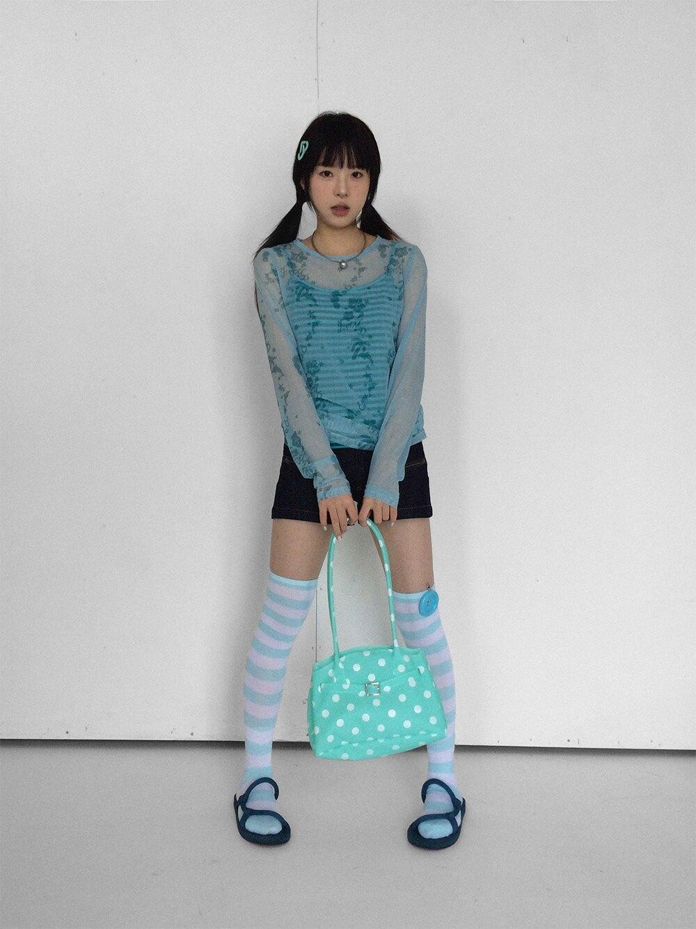 innomoood Island Green Dolphin Hibiscus Check Print Women&