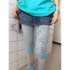 innomoood Island Green Dolphin Hibiscus Plaid Mesh Print Stretch Women&