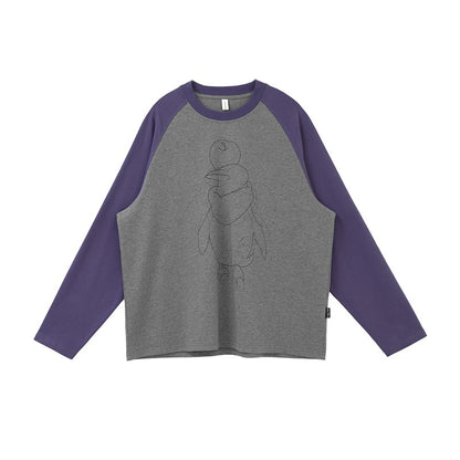 innomoood_Juggling_Penguin_Linear_Print_Loose_Fit_Women&