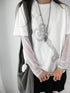 innomoood Key Print Metallic Foil Round Neck Women&