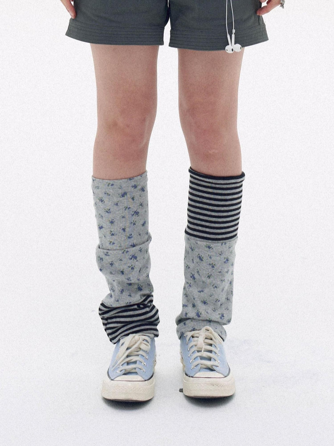 innomoood Knee High Patchwork Floral Striped Women&