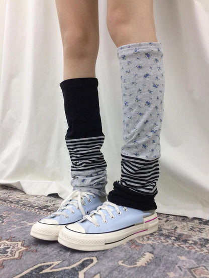 innomoood Knee High Patchwork Floral Striped Women&