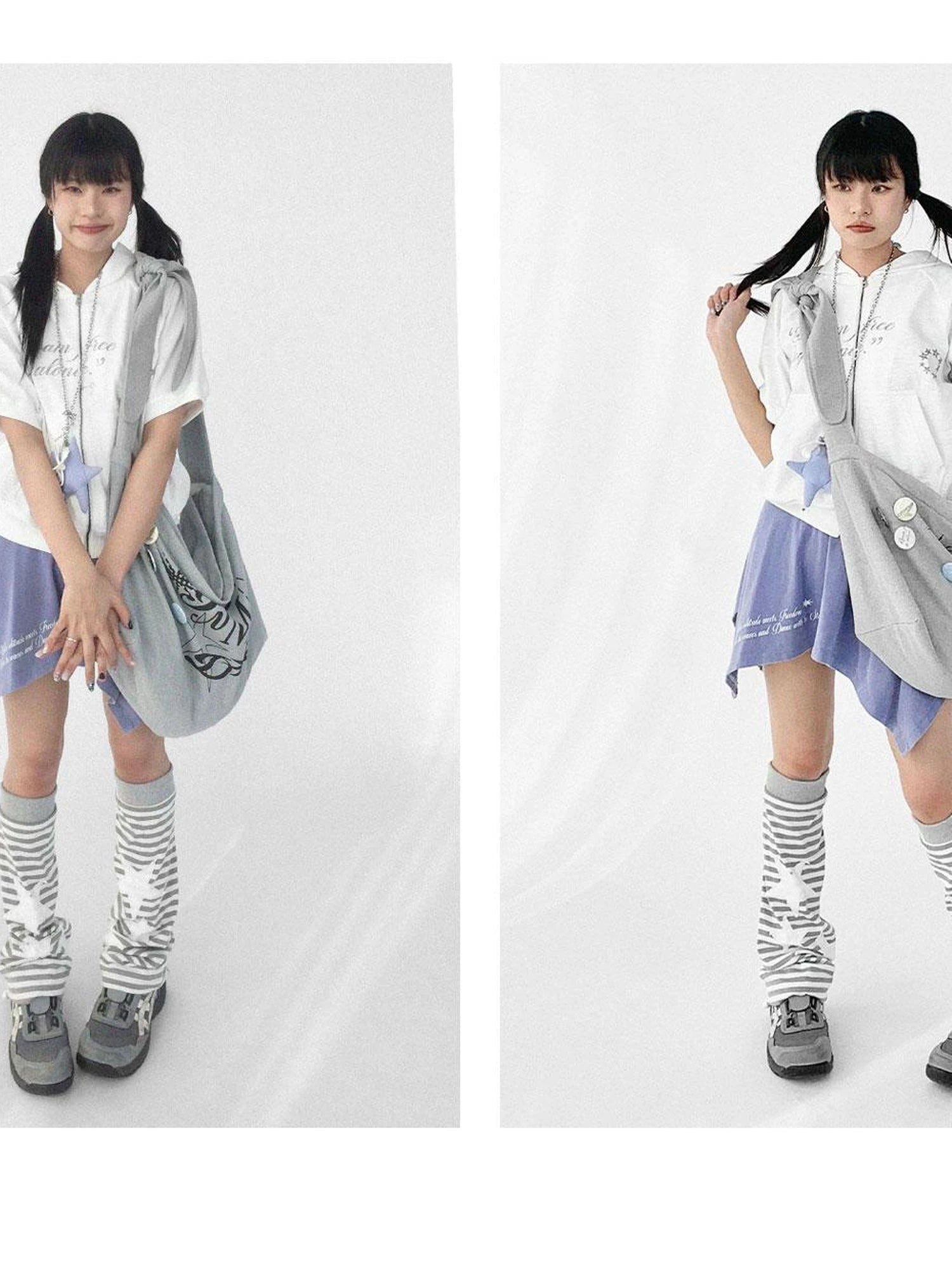 Knitted Dot Star Print Crossbody Bag Adjustable Strap