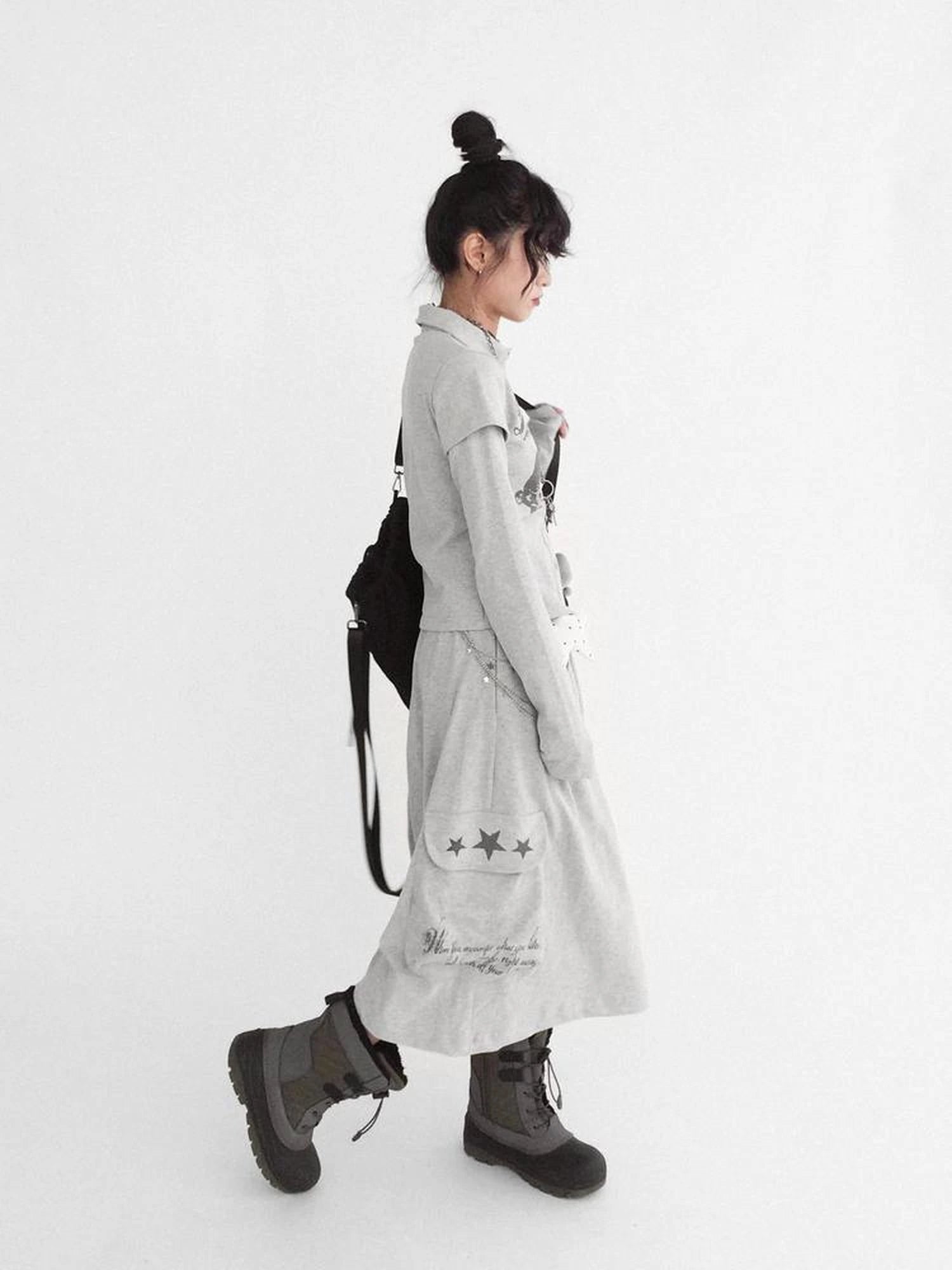 Knitted Skort With 3D Pocket And Print