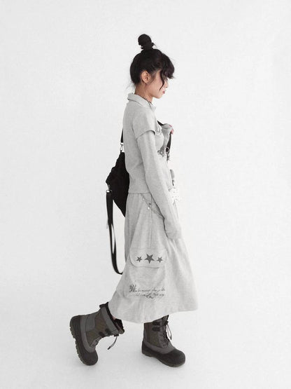 Knitted Skort With 3D Pocket And Print