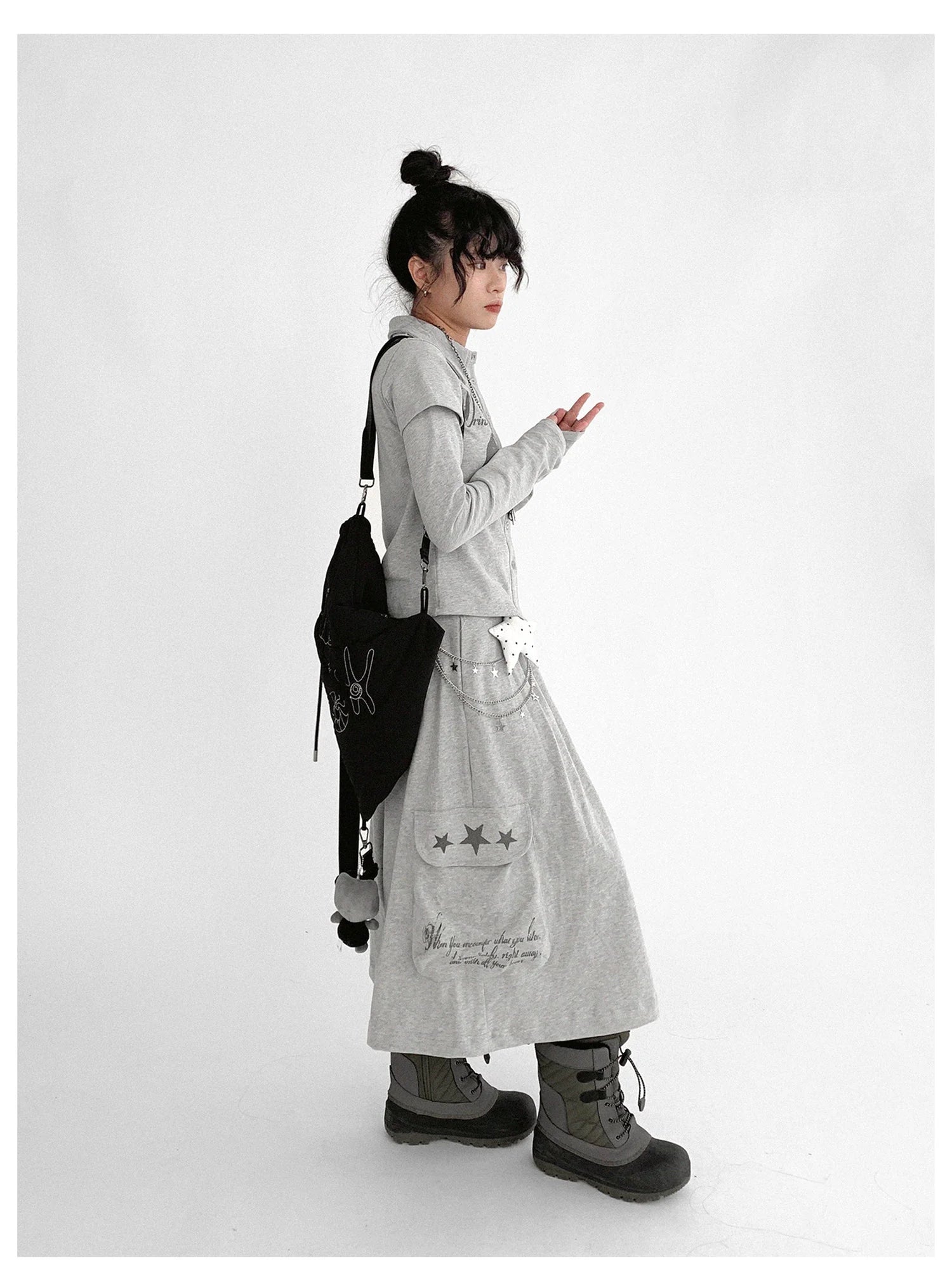 Knitted Skort With 3D Pocket And Print