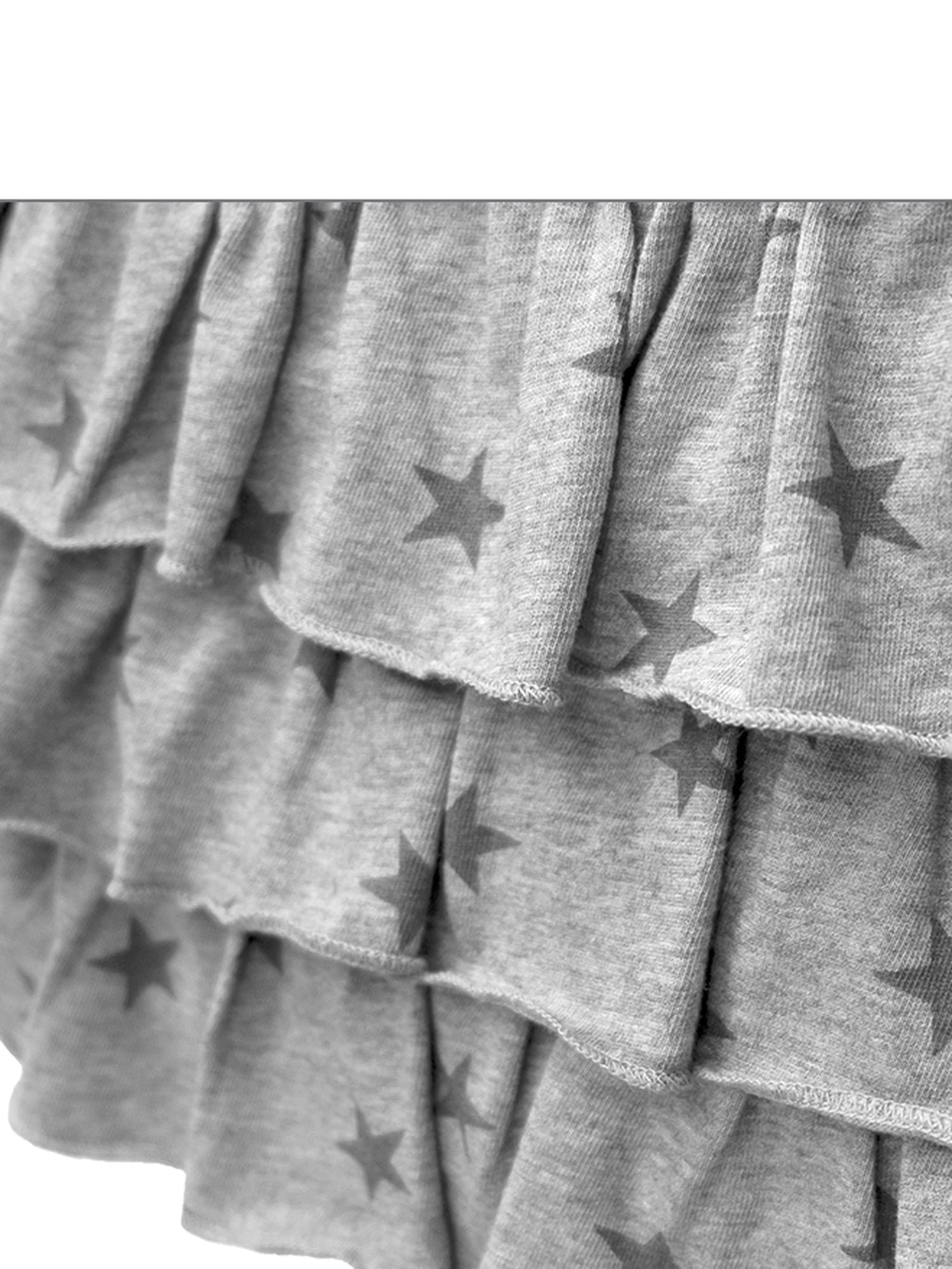 Layered Star Print Knit Skirt With Detachable Waist Pack