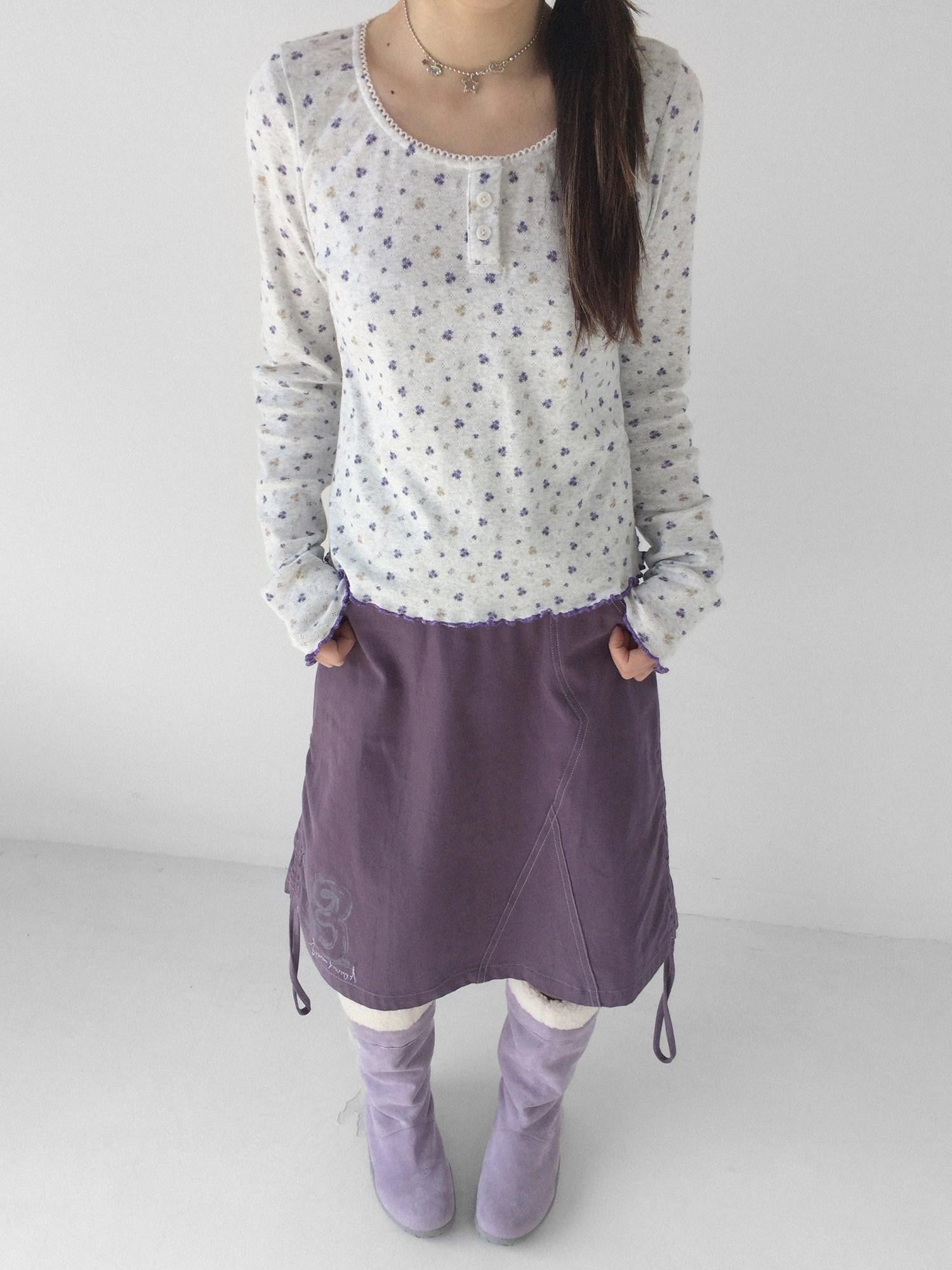 innomoood Light Gray Allover Floral Openwork Knit Women&