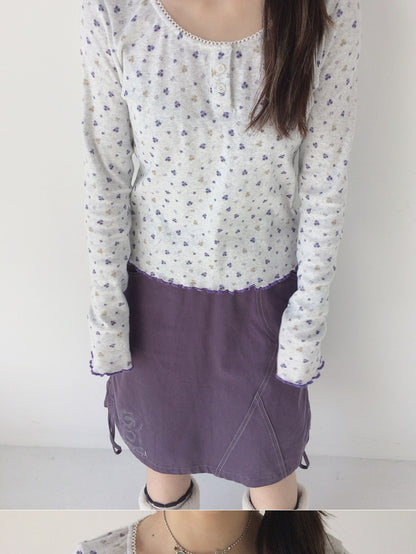 innomoood Light Gray Allover Floral Openwork Knit Women&