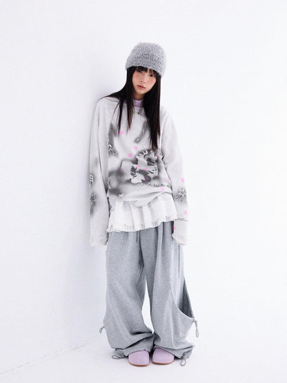 innomoood Light Gray Spray Pony Polka Dot Print Women&