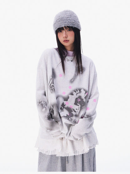 innomoood Light Gray Spray Pony Polka Dot Print Women&