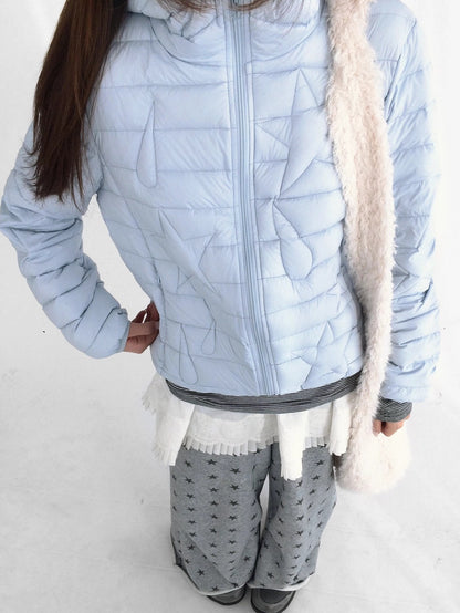 innomoood Lightweight 90 Fill White Duck Down Straight Hooded Short Women Down Jacket