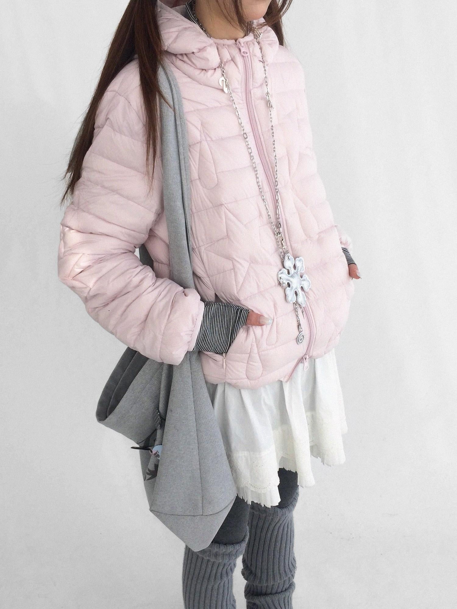 innomoood Lightweight 90 Fill White Duck Down Straight Hooded Short Women Down Jacket