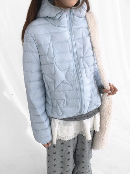 innomoood Lightweight 90 Fill White Duck Down Straight Hooded Short Women Down Jacket