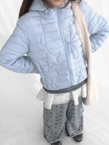 innomoood Lightweight 90 Fill White Duck Down Straight Hooded Short Women Down Jacket