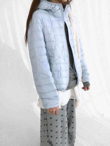 innomoood Lightweight 90 Fill White Duck Down Straight Hooded Short Women Down Jacket