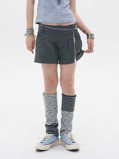 innomoood Lightweight Mountain Pocketed Button Natural Waist Women&